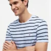 Camiseta de algodón elástico con rayas extra ajustada