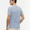 Camiseta de algodón elástico con rayas extra ajustada