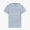 Camiseta de algodón elástico con rayas extra ajustada