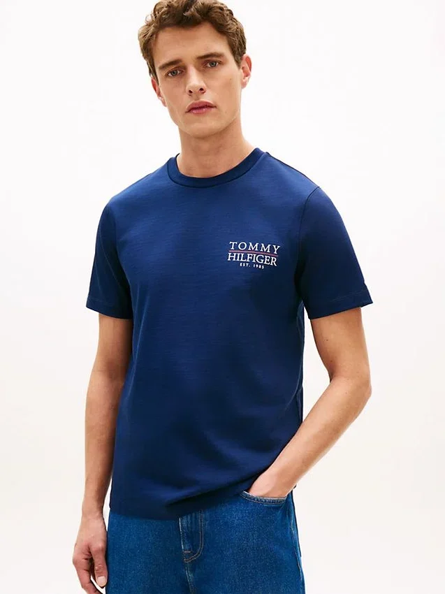 Camiseta de algodón slub con gráfico del logotipo en la espalda Camiseta de algodón slub con gráfico del logotipo en la espalda