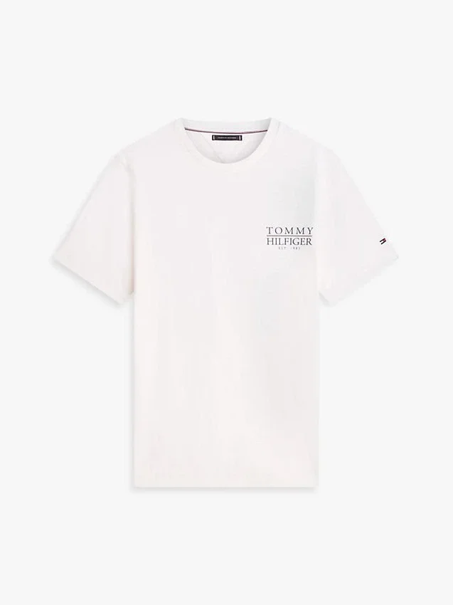 Camiseta de algodón slub con gráfico del logotipo en la espalda Camiseta de algodón slub con gráfico del logotipo en la espalda