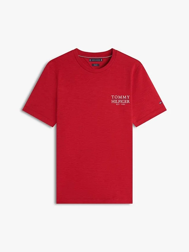 Camiseta de algodón slub con gráfico del logotipo en la espalda Camiseta de algodón slub con gráfico del logotipo en la espalda