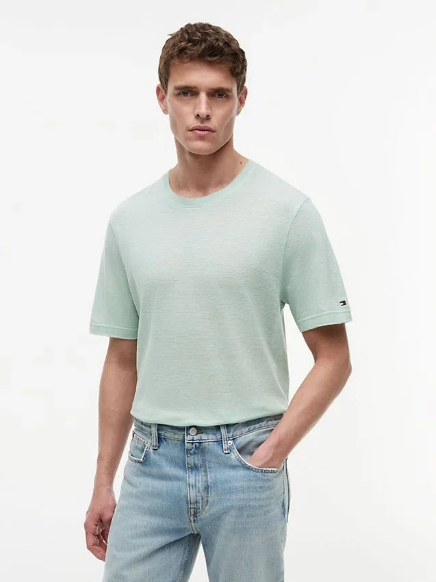 Camiseta de algodón y lino de la línea New York Label Camiseta de algodón y lino de la línea New York Label