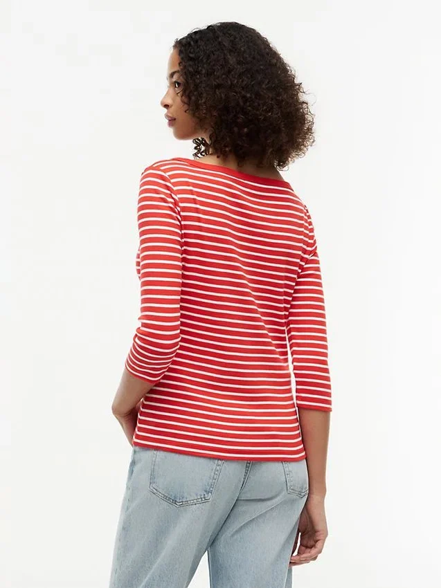 Camiseta de corte ajustado con cuello barco Camiseta de corte ajustado con cuello barco