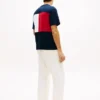 Camiseta de corte holgado con logotipo de bandera en la espalda
