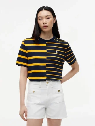 Camiseta de corte holgado con rayas mixtas