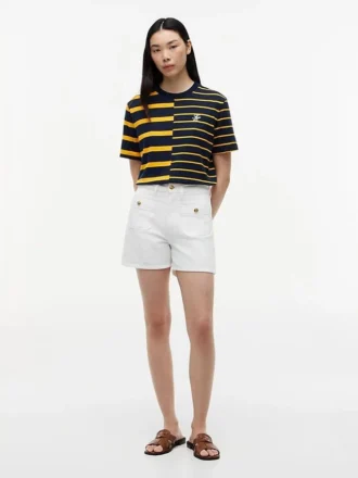 Camiseta de corte holgado con rayas mixtas