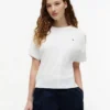 Camiseta de cuello redondo con mangas murciélago
