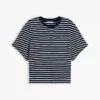 Camiseta de cuello redondo con mangas murciélago