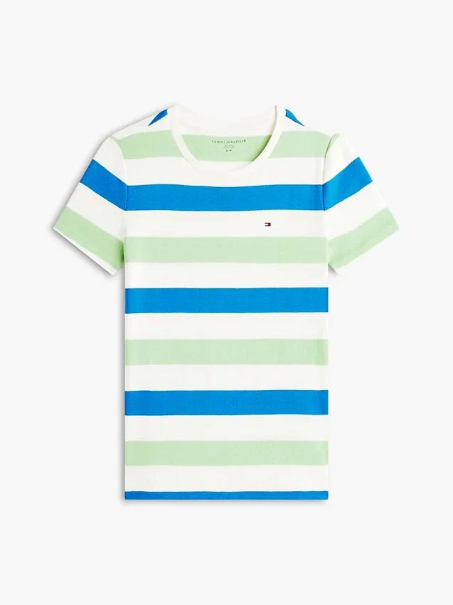 Camiseta de cuello redondo con rayas de rugby Camiseta de cuello redondo con rayas de rugby