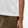 Camiseta de cuello redondo de mezcla de lino