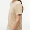Camiseta de cuello redondo de mezcla de lino
