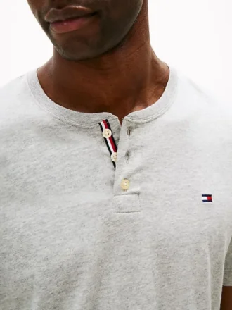 Camiseta de dormir Henley de jersey de ante