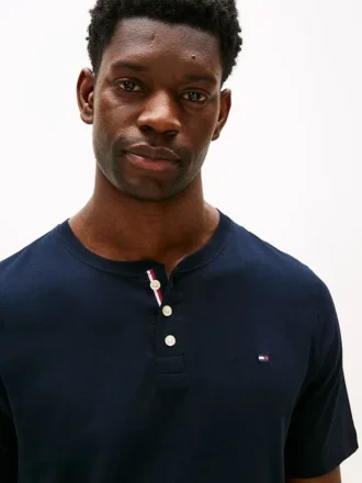 Camiseta de dormir Henley de jersey de ante