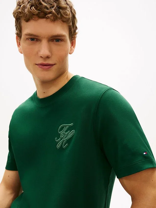 Camiseta de punto entrelazado con monograma Camiseta de punto entrelazado con monograma