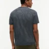 Camiseta de rayas con bolsillo de mezcla de lino Camiseta de rayas con bolsillo de mezcla de lino
