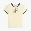 Camiseta de rayas con monograma bordado