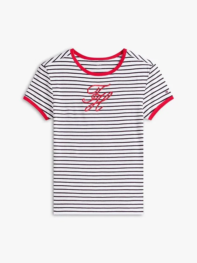 Camiseta de rayas con monograma bordado Camiseta de rayas con monograma bordado