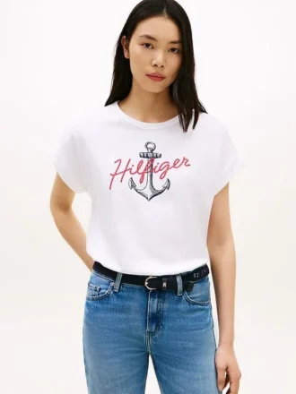 Camiseta Dolman con el logotipo del ancla de Hilfiger