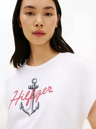 Camiseta Dolman con el logotipo del ancla de Hilfiger