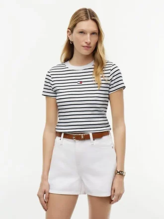 Camiseta Favorite a rayas con logotipo de mini bandera