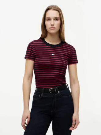 Camiseta Favorite a rayas con logotipo de mini bandera