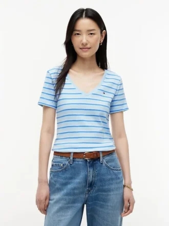Camiseta Favorite de cuello en V a rayas
