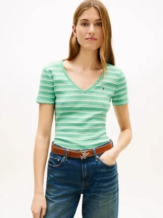 Camiseta Favorite de cuello en V a rayas