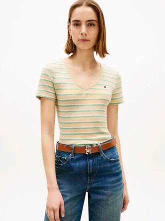 Camiseta Favorite de cuello en V a rayas