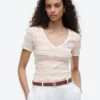 Camiseta Favorite de cuello en V a rayas