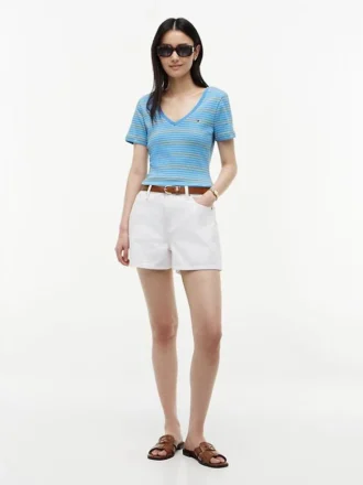 Camiseta Favorite de cuello en V a rayas