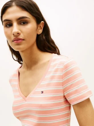 Camiseta Favorite de cuello en V a rayas