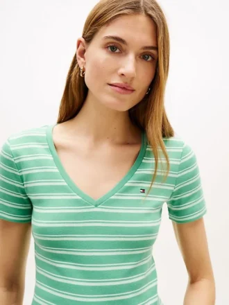 Camiseta Favorite de cuello en V a rayas