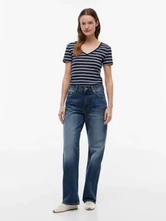 Camiseta Favorite de cuello en V a rayas