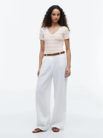 Camiseta Favorite de cuello en V a rayas