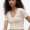Camiseta Favorite de cuello en V a rayas