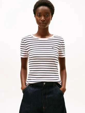 Camiseta Favorite de cuello redondo a rayas