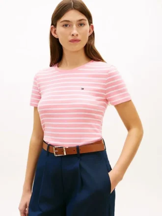 Camiseta Favorite de cuello redondo a rayas