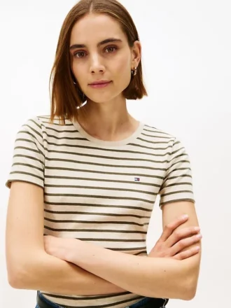Camiseta Favorite de cuello redondo a rayas