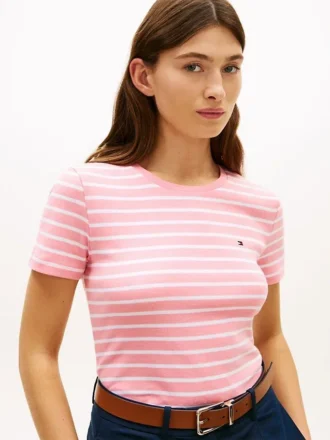 Camiseta Favorite de cuello redondo a rayas