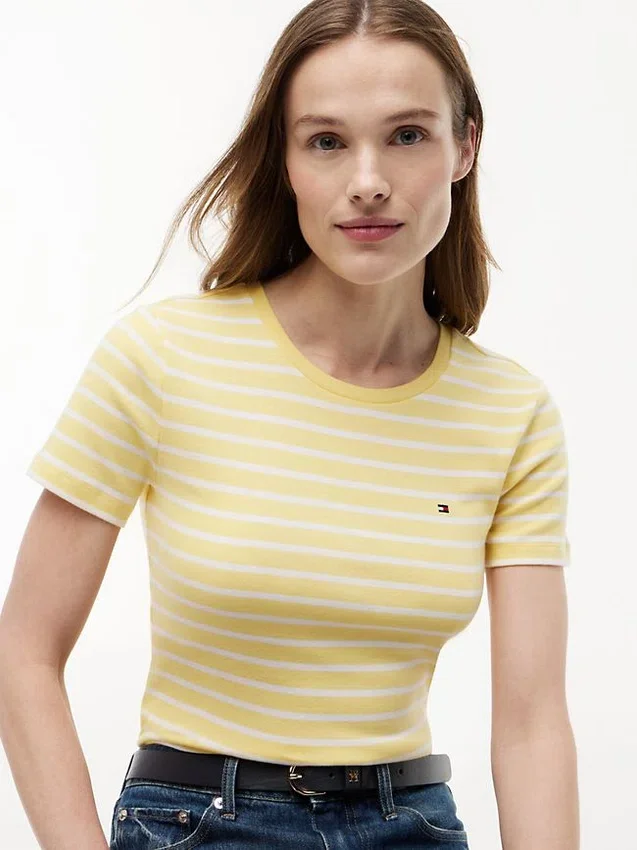 Camiseta Favorite de cuello redondo a rayas Camiseta Favorite de cuello redondo a rayas