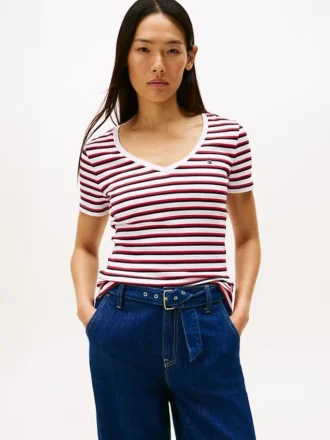 Camiseta Favorite de rayas con cuello en V
