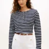 Camiseta Henley de algodón entrelazado de corte holgado
