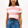 Camiseta infantil a rayas con bolsillo
