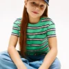 Camiseta infantil a rayas con bolsillo