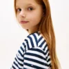Camiseta infantil a rayas con bolsillo