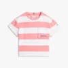 Camiseta infantil a rayas con bolsillo
