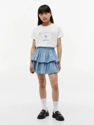 Camiseta infantil con el logotipo de Tommy y pedrería