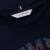 Camiseta infantil con el logotipo de Tommy y pedrería Camiseta infantil con el logotipo de Tommy y pedrería