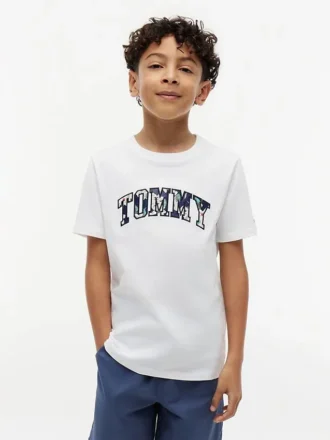 Camiseta infantil con el logotipo floral de Tommy